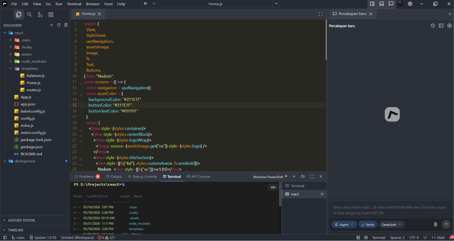 Code Editor dengan AI Chat
