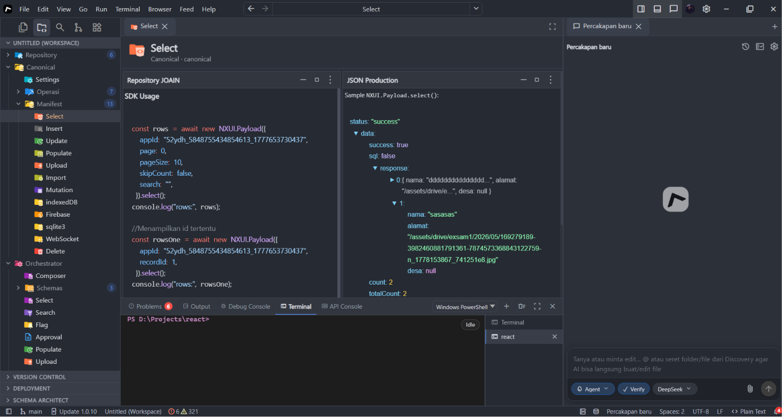 Schema Architect dan API Console